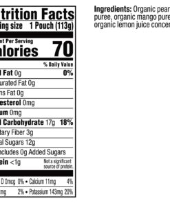 Plum Organics Stage 2 Organic Baby Food - Pear and Mango - 4 oz Pouch (Pack of 12) - Organic Fruit and Vegetable Baby Food Pouch 4 Ounce (Pack of 12) 18 81qRa7DkKML