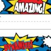 Teacher Created Resources Superhero Flat Name Plates (5588), 11-1/2" x 3-1/2"