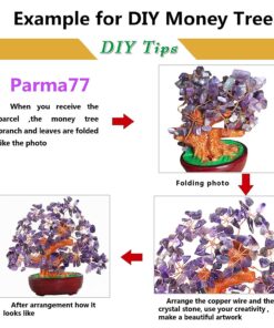 Parma77 Citrine Crystal Tree, Yellow Healing Crystals Gemstone Bonsai Tree Money Tree, Yellow Room Decor Cubicle Office Desk Decor for Women, Feng Shui Wealth and Luck Spiritual Gifts for Women Gold 27 81qT1S3C9AL