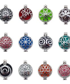 Wholesales 12pcs Mixed Silver 32mm Round Aromatherapy Pendant Locket Essential Oil Diffuser Necklace 12 81qT7gWWdyL