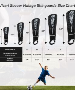 Vizari Malaga Soccer Shin Guards for Kids | Soccer Gear for Boys Girls | Protective Soccer Equipment | Adjustable Straps Black Medium 19 81qTuPyiFOL 1