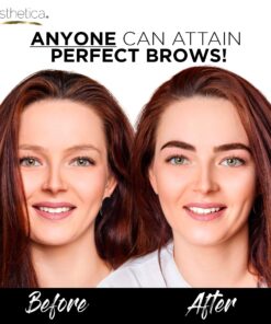 Aesthetica Brow Contour Kit 16-Piece Eyebrow Makeup Palette Set 6 Eyebrow Powders, 5 Eyebrow Stencils, Spoolie/Brush Duo, Tweezers, Eye Brow Wax, Highlighter - Unique Gifts For Women For Her Birthday 30 81qUrlPGTL