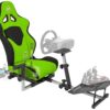 OpenWheeler GEN3 Racing Wheel Stand Cockpit Green on Black | Fits All Logitech G923 | G29 | G920 | Thrustmaster | Fanatec Wheels | Compatible with Xbox One, PS4, PC Platforms 50 81qUzZ7 UgL
