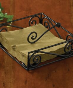 Alternative view of Black Village Scroll Luncheon Napkin Holder