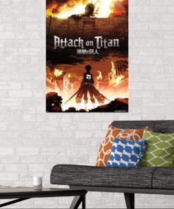 Alternative view of Trends International Attack on Titan - Fire Wall Poster, 22.375" x 34", Unframed Version