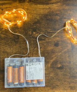 Amazon Basics 9ft 25 LED Fairy Lights, Battery Powered Outdoor String Lights for Bedroom, 2-pack (50 LEDs total), Warm White 25 LEDs, Fairy String - 2 pack 63 81qVt4t5KDL