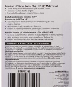 Bostitch BTFP72333 Industrial 1/4-Inch Series Swivel Plug - 1/4-Inch NPT Male Thread 8 81qXRRMzL