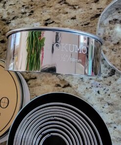 JOKUMO 12 Piece Plain Round Pastry/Cookie Cutter Set Heavy Duty Commercial Grade 18/8 304 Stainless Steel - Metal Marked Size – Perfect For Cooking Enthusiast 12 Pcs Commercial Grade Plain Round Cutter Set 35 81qXhK2yNEL