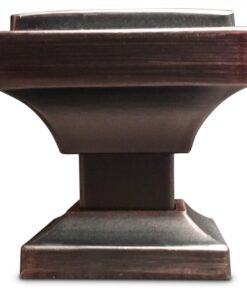 Alternative view of Southern Hills Oil Rubbed Bronze Cabinet Knobs - Pack of 5 - Square Kitchen Drawer Pulls - Venetian Bronze Cabinet Hardware - Dresser Knobs - Drawer Knobs - Cupboard Handles - SHKM002-ORB-5