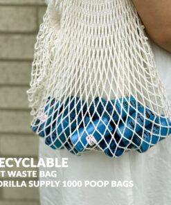 GORILLA SUPPLY Dog Poop Waste Bags with Dispenser and Leash Tie, 9" x 13", Blue, 1000 Count 32 81qY5giD4 L