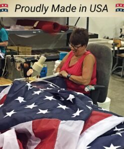 American Flag 3x5 Outdoor by Grace Alley, Embroidered Stars, Sewn Stripes, Heavy Duty, Hand Made and Fade Resistant - Long Lasting Nylon & Brass Grommets for Commercial Grade Durability, 100% Made in USA 30 81qYsAzVy1L