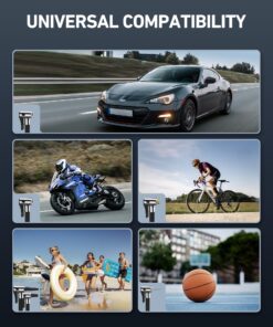 AstroAI Tire Inflator Portable Air Compressor (Up to 150 PSI) Tire Pump for Car 12V DC Digital Air Pump with 12 LEDs Super Bright Light for Bicycle, Motorcycle, Automotive Car Accessories Yellow Type 2 17 81qaPFGTKL