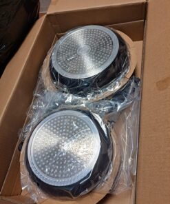 Cook N Home Pots and Pans Nonstick Kitchen Cookware Sets include Saucepan Frying Pan Stockpots 8-Piece, Heavy Gauge, Stay Cool Handle, Black 25 81qblGNkUL