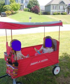 Radio Flyer 3-In-1 EZ Folding, Outdoor Collapsible Wagon for Kids & Cargo, Red Folding Wagon Canopy 88 81qcDiKA9YL