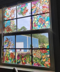 d-c-fix Window Privacy Film Tulia Stained Glass Self-Adhesive Two Way Day and Night Decorative Vinyl Covering for Home Door Bathroom Decal Sticker 17.7" x 78.7" 41 81qcG1MTn1L