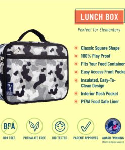 Alternative view of Wildkin Kids Insulated Lunch Box Bag for Boys & Girls, Reusable Kids Lunch Box is Perfect for Early Elementary Daycare School Travel, Ideal for Hot or Cold Snacks & Bento Boxes (Gray Camo) Gray Camo