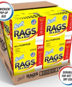 Scott® Rags In A Box™ (75260), White, 200 Shop Towels/Box, 8 Boxes/Case, 1,600 Towels/Case 200 Count (Pack of 8) 10 81qdTrBxgiL