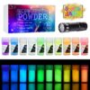 10 Color Glow In The Dark Pigment Powder with UV Lamp - Epoxy Resin Luminous Powder for Slime Kit,Skin Safe Long Lasting Self Glowing Dye for DIY Nail Art,Acrylic Paint,Fine Art, 0.7oz Each(Total 7oz) 7 81qdVPf2pzL