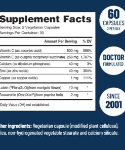 AREDS 2 Select Eye Vitamins for Macular Support - Vitamins for Eyes with Zeaxanthin Plus Lutein Macular Supplement - Premium Macular Health Formula - Eye Supplements for Adults - 60 Capsules 14 81qfe9uQa1L