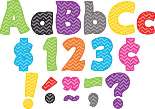 Teacher Created Resources 5454 Chevron Funtastic 4-Inch Letters Combo Pack