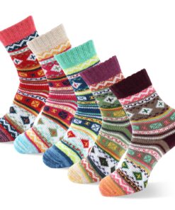 MORECOO Womens Winter Socks - Christmas Gift for Women - Thick Wool Socks Soft Warm Casual - Women Socks Gift Socks 5 Pairs 5-9 Multi-colors -2023 15 81qhxrj2nkL