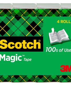 Scotch Magic Tape, Invisible, Repair Christmas Cards and Use as Holiday Gift Wrap Supplies for Christmas, 4 Tape Rolls No Dispenser 19 81qjqTBp8L