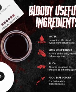 Narrative Cosmetics Scab Blood Paste, Professional SFX Theatrical Stage, Film, and Costume Makeup for Realistic Cuts and Wounds, 1 Oz. 18 81qlXiTM1vL