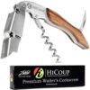 Hicoup Wine Opener - Professional Corkscrews for Wine Bottles w/Foil Cutter and Cap Remover - Manual Wine Key for Servers, Waiters, Bartenders and Home Use - Classic Rosewood 14 81qnDRZlPZL