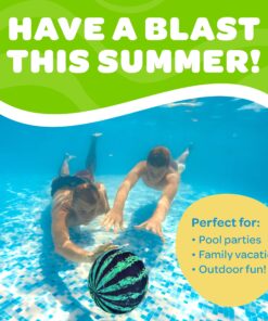 Watermelon Ball The Original Pool Toys for Kids Ages 8-12 - 9 Inch Pool Ball for Teens, Adults, Family - Pool Games, Pool Toys, Fun Swimming Pool Games, Water Football, Tag, Diving and Beach Ball Play 9 inch Ball - Green 24 81qnMlb09tL