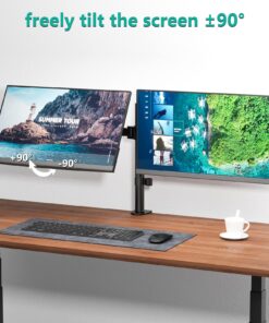 WALI Dual LCD Monitor Fully Adjustable Desk Mount Stand Fits Two Screens up to 27 inch, 22 lbs. Weight Capacity per Arm (M002), Black 31 81qnyEmNksL