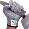 Dowellife Cut Resistant Gloves Food Grade Level 5 Protection, Safety Kitchen Cuts for Oyster Shucking, Fish Fillet Processing, Mandolin Slicing, Meat Cutting and Wood Carving, 1 Pair (Large) Large (Pack of 1) Original