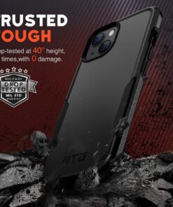 Alternative view of NTG Military Shockproof iPhone 14/ 13 Case [2 Layer Structure Protection] [Military Grade Anti-Drop] Hard Slim Protective Phone Case iPhone 13/iPhone 14 Black