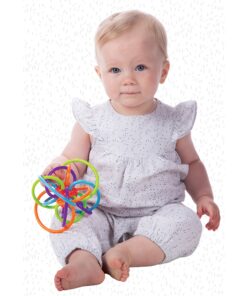 Manhattan Toy Winkel Rattle & Sensory Teether Toy, Blue/Green/Orange, 5 Inch x 4 Inch x 3.5 Inch 19 81qu2OXdyoL