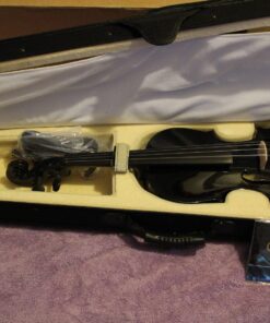 Mendini By Cecilio Violin For Beginners, Kids & Adults - Beginner Kit For Student w/Hard Case, Rosin, Bow - Starter Violins, Wooden Stringed Musical Instruments 4/4 MV Black 32 81quUBDDHzL