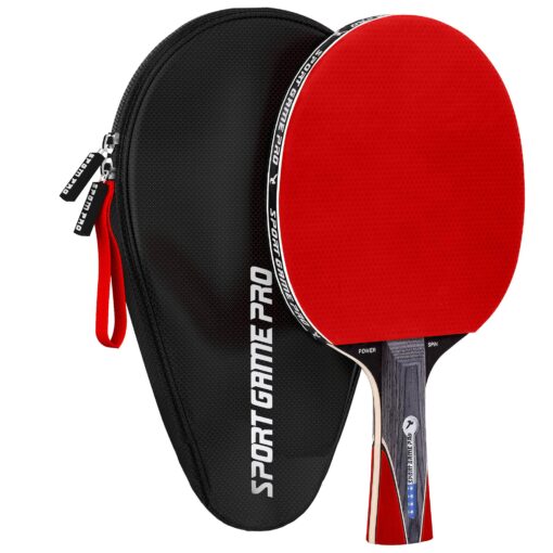 Ping Pong Paddle with Killer Spin + Case for Free - Professional Table Tennis Racket for Beginner and Advanced Players - Improve Your Ping Pong Skills with JT Ping Pong Paddle Set red