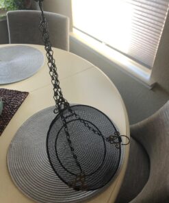 Hanging Bird Feeder Tray with Strong Double-Loop Hanging Chains Steel Hanging Platform Bird Feeder Dish 9.25 Inch (Dia) with 19 Inch Chains, Gifts for Mom, for Women 1 Pack Round 32 81qwPMvwyOL