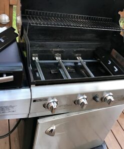 Direct Store Parts Kit DG158 Replacement for Charbroil 463420507, 463420509, 463460708,463460710 Gas Grill(SS Burner+SS Carry-Over Tubes+Porcelain Steel Heat Plate+Porcelain Cast Iron Cooking Grid) 20 81qwfBG9XfL