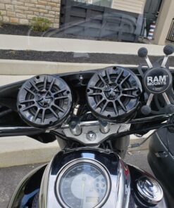 BOSS Audio Systems MRWT40 ATV UTV Marine Weatherproof Waketower System - 4 Inch Stereo Speakers, Full Range, 2 Way, Tweeters, IPX5 Rated, Sold in Pairs, Wake Tower For Boat 4 inch Speakers Black 400W 41 81qxOVigWOL