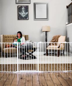 Regalo 192-Inch Super Wide Adjustable Baby Gate and Play Yard, 4-In-1, Bonus Kit, 4 Count (Pack of 1 192-Inch 2-in-1 White Gate 39 81qy JA8nGL