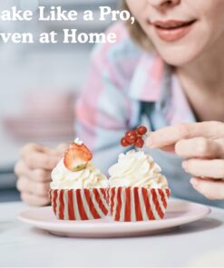 Regency Wraps Standard Baking Cups Greaseproof Professional Grade For Cupcakes and Muffins, Red/White Stripe, Pack of 40 11 81qz2h f9kL