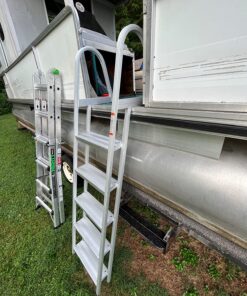 RecPro 5 Step Removable Boarding Boat Ladder | AL-A5 | Marine Pontoon Boat Dock | Heavy Duty Aluminum 37 81r CpCidRL