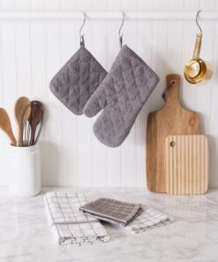 Alternative view of DII Basic Terry Collection Quilted 100% Cotton, Potholder, Gray, 3 Piece