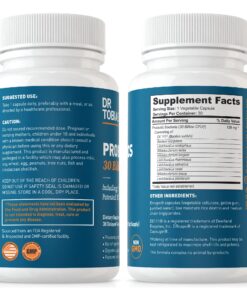 Dr. Tobias Probiotics 30 Billion, 10 Strains, 30 Billion CFU's, Targeted Release Probiotics for Digestive Health, Shelf-Stable Probiotics for Women & Men, Non-GMO, 30 Capsules, 30 Servings 30 Count (Pack of 1) 19 81r0JpaeRGL