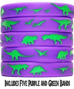 Alternative view of Jade's Party Packs Dinosaur World Jurassic Style Silicone Wristbands - Set of 15 Bands (Solid 15-Pack)