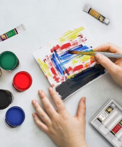 MyArtscape Paint Brush - Set of 15 Art Brushes for Watercolor, Acrylic & Oil Painting - Short Handles 20 81r250fFEWL 1