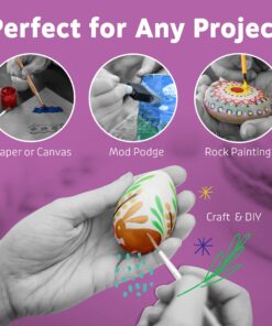 Artlicious Paint Brushes - Acrylic Paint Set and Detail Paint Brushes for Kids - Use with Craft, Watercolor, Oil, Gouache Paints, Face Art, Washable Paints, Miniature Detailing and Rock Painting 30 Pack 14 81r2h15QNvL 1