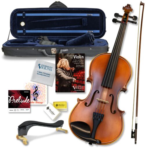 Bunnel Premier Violin Outfit 3/4 Size - Carrying Case and Accessories Included — Solid Maple Wood and Ebony Fittings By Kennedy Violins 3/4-size