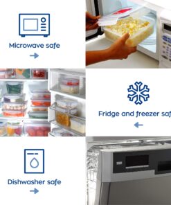 Popit! 8 Clear Food Storage Containers Set, Microwave and Freezer Safe, Little Big Box 22 81r3IKEqzL