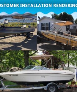 Alternative view of Naviskin 10 Optional Colors Available 3-4 Bow 13 Different Size Bimini Top Cover Includes Mounting Hardwares,Storage Boot with 1 Inch Aluminum Frame Green 4 Bow 8'L x 54" H x 54"-60" W