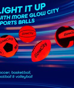 GlowCity Glow in The Dark Football - Light Up LED Ball - Perfect for Evening Play, Camping, and Beach Fun! Adult 10" 28 81r6SNQJhAL